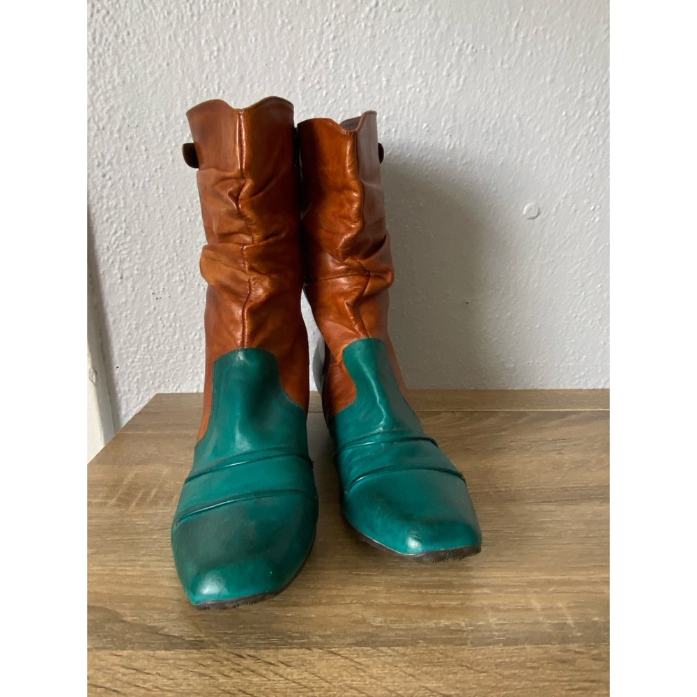 Leather Uppers Multicolored Boots Size 9